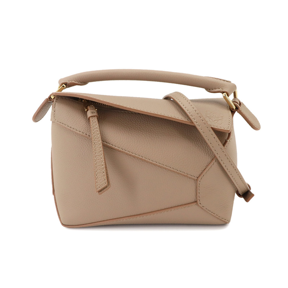 Loewe Puzzle Edge Mini Handbag, 2-way Hand/Shoulder Bag, Leather, Sand Beige,...